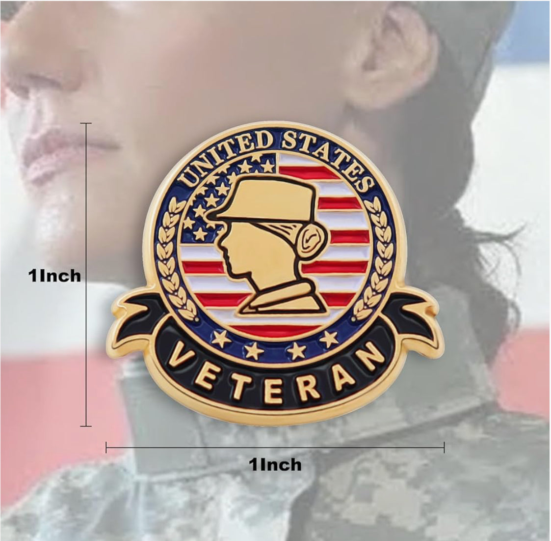 Enamel Lapel Pin - Female Veteran