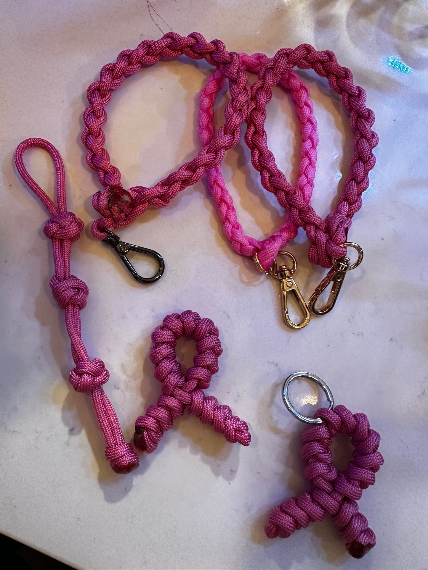 Breast Cancer Paracord Ribbon