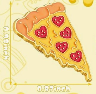 Enamel Lapel Pin - Heart Pepperoni Pizza