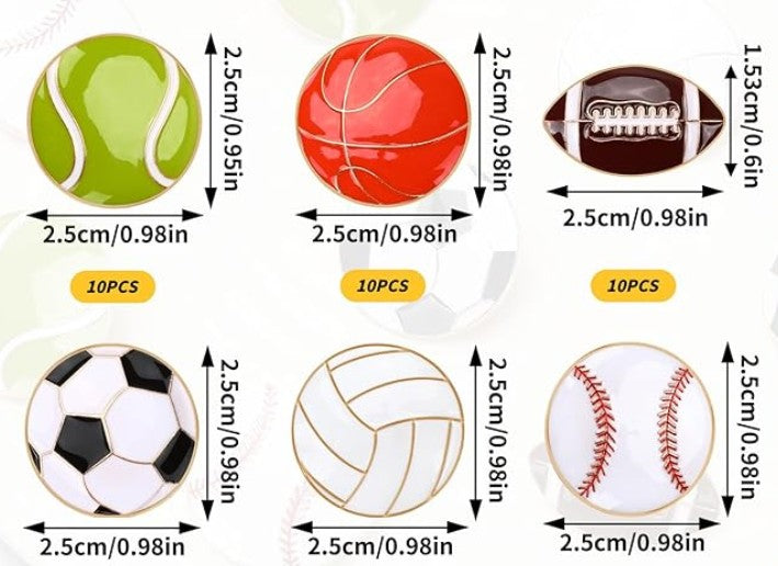 Enamel Lapel Pin - Sports Ball