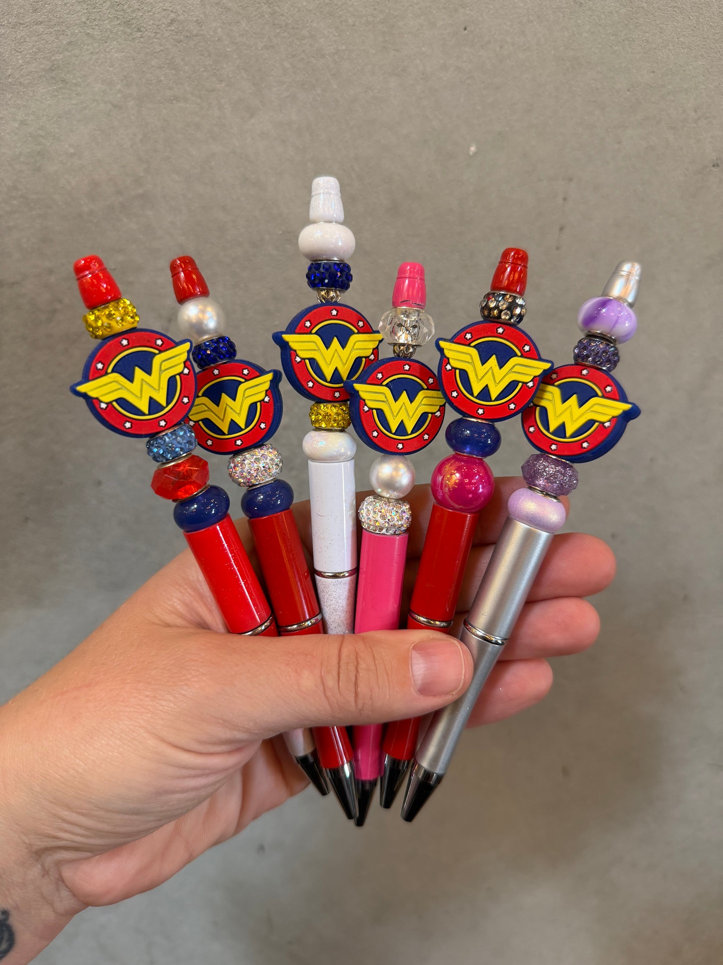 Beaded Pen - Hero Woman Shield