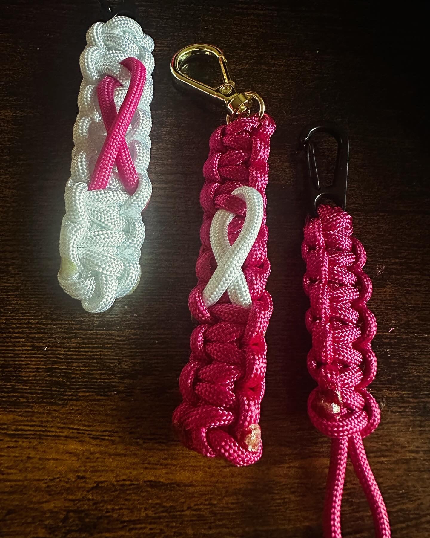 Breast Cancer Paracord Keychain