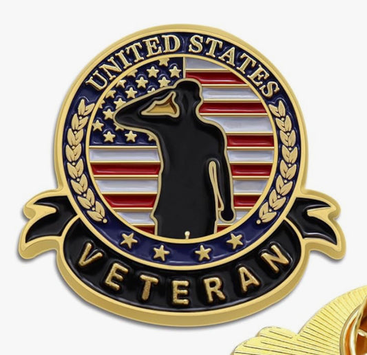 Enamel Lapel Pin - Veteran (Unisex)