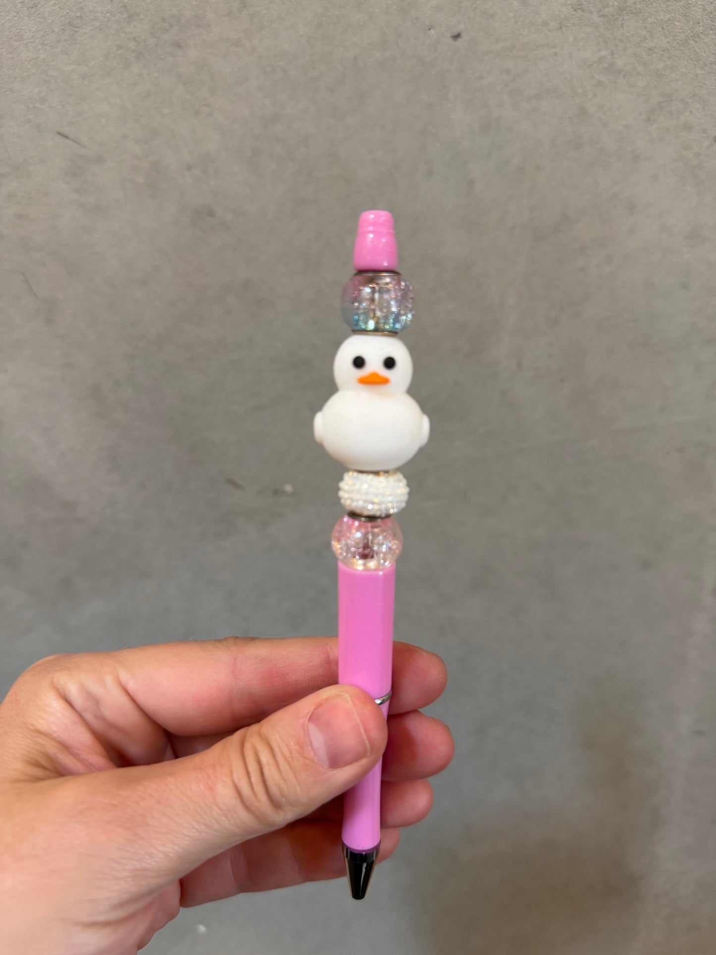 Beaded Pen - 3D White Duck