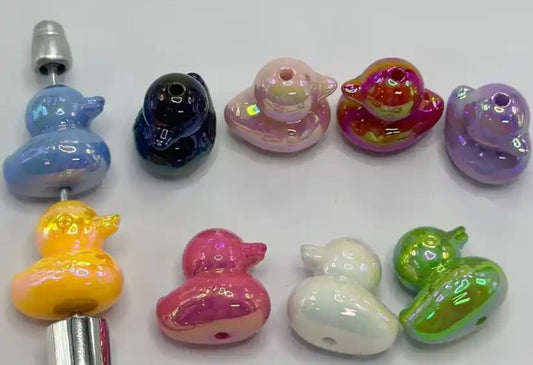 Beaded Pen - 3D Acrylic Pearlescent Ducks