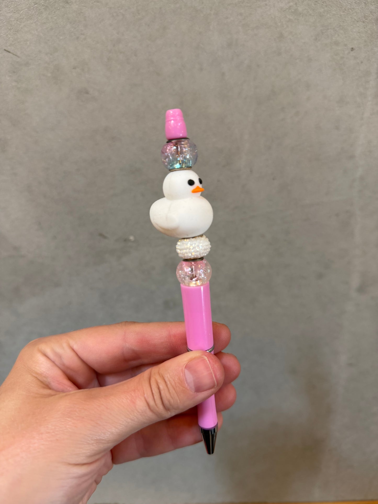 Beaded Pen - 3D White Duck