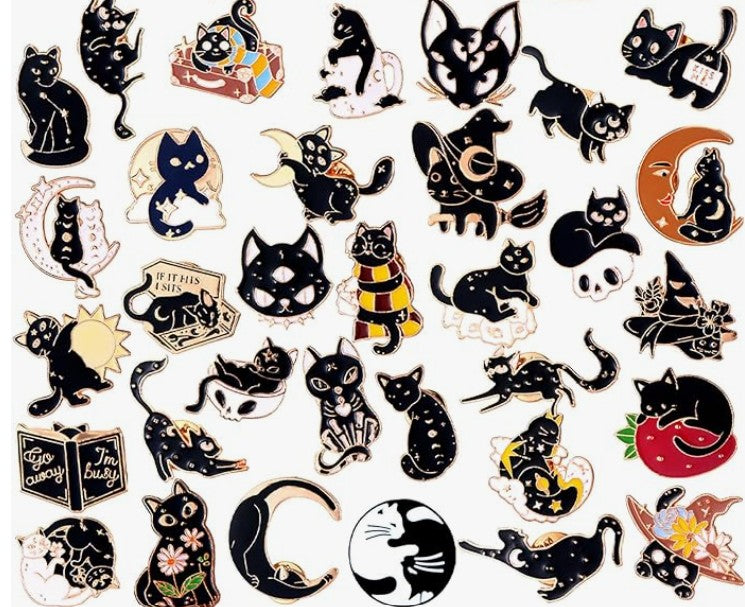Enamel Lapel Pin - Black Cat