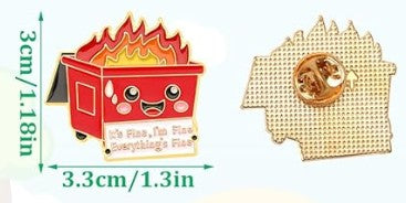 Enamel Lapel Pin - Dumpster Fire