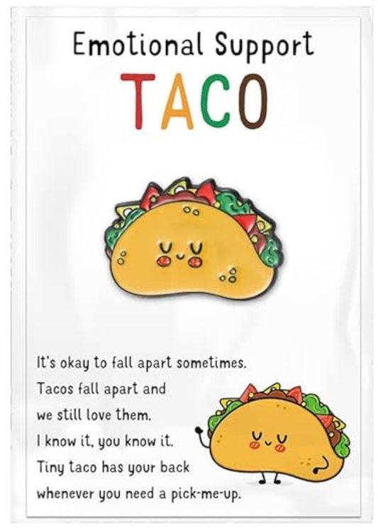 Enamel Lapel Pin - Emotional Support Taco