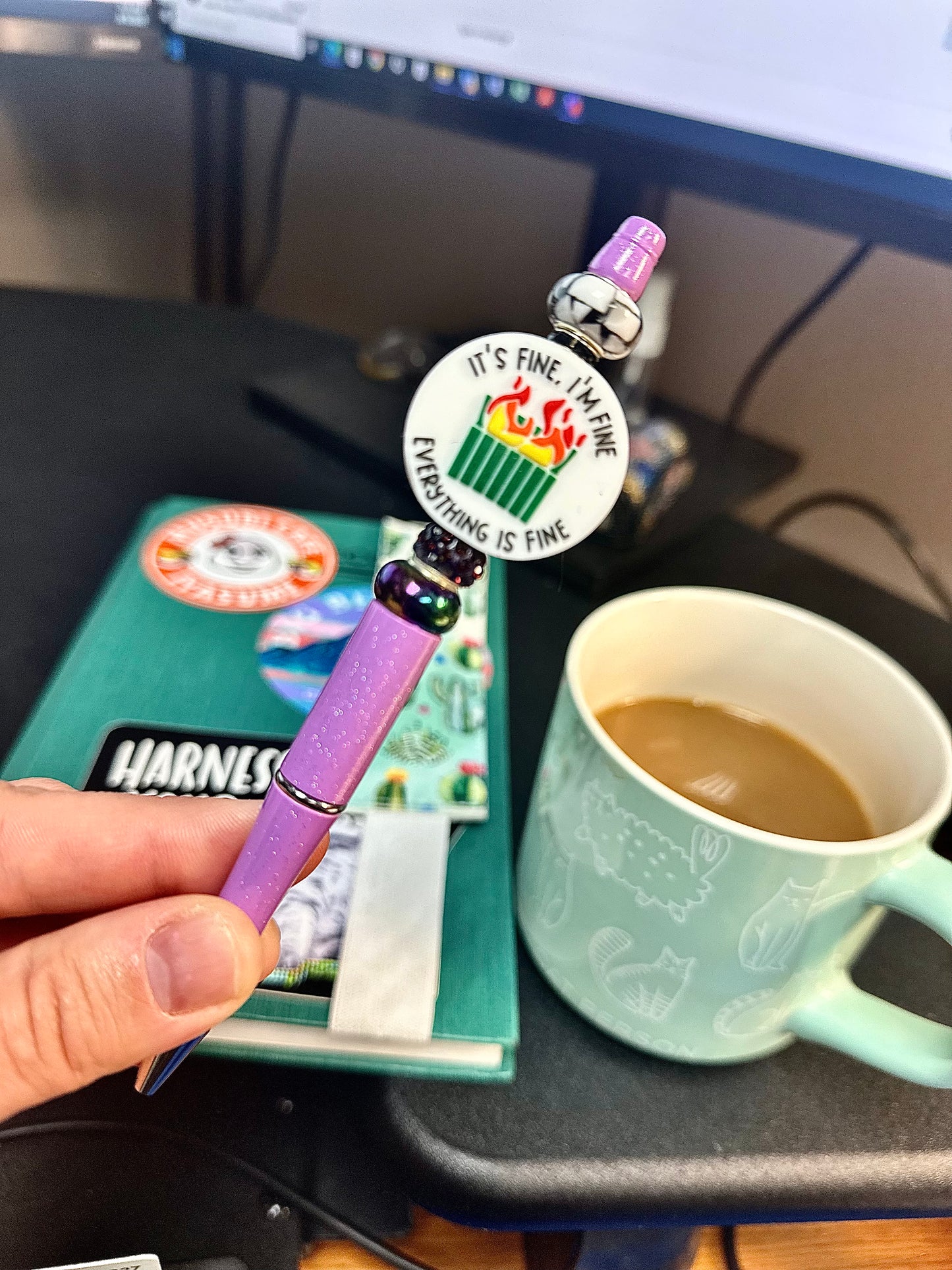 Beaded Pen - Dumpster Fire