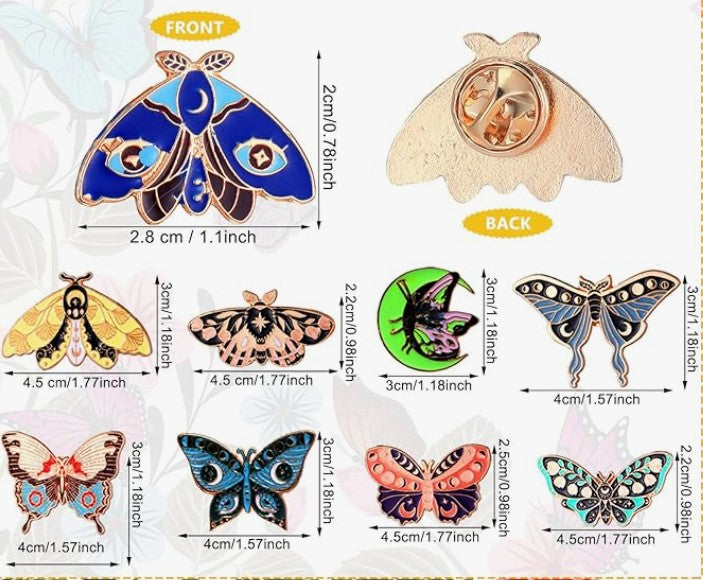 Enamel Lapel Pin - Goth Moth/Butterfly