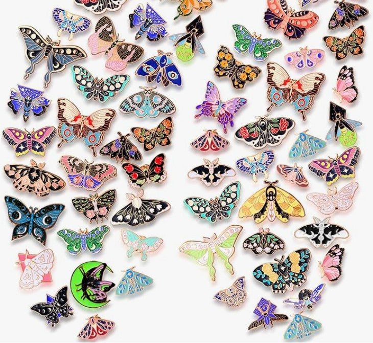 Enamel Lapel Pin - Goth Moth/Butterfly