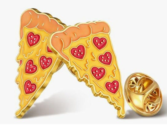 Enamel Lapel Pin - Heart Pepperoni Pizza